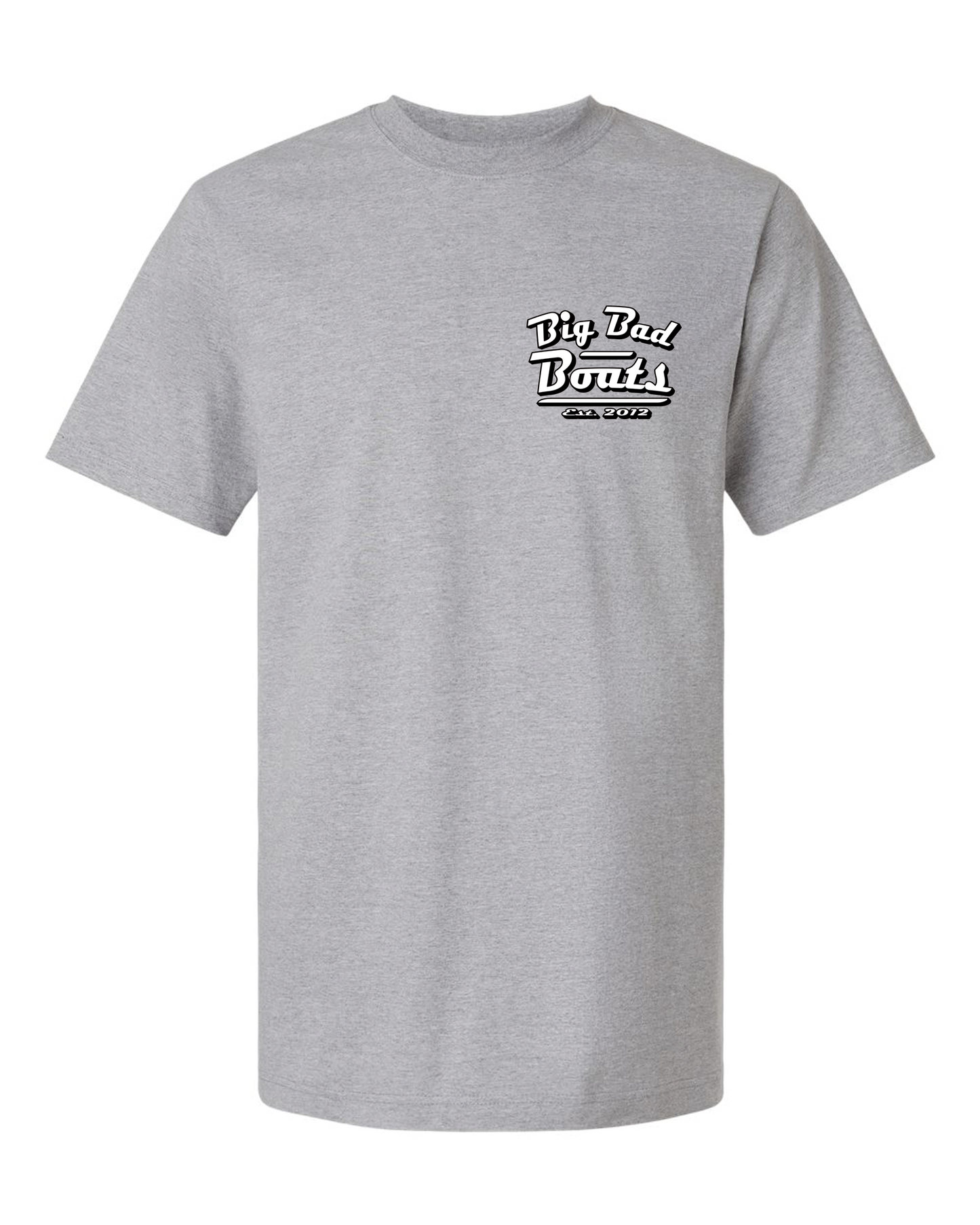 Heavy Weight Cat Engine Logo T Shirt - Grey/B&W